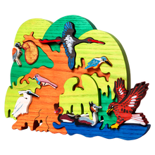 Afbeelding in Gallery-weergave laden, Vogelbaum puzzle Kinderzimmer Deko