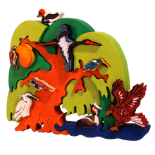 Afbeelding in Gallery-weergave laden, Vogelbaum puzzle Kinderzimmer Junge