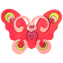 Lade das Bild in den Galerie-Viewer, Schmetterling pink - Montessori Holzspielzeug für Mädchen
