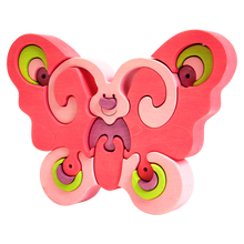 Lade das Bild in den Galerie-Viewer, Schmetterling pink - Montessori Holzspielzeug für Mädchen