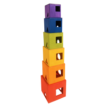 Load image into Gallery viewer, Kinderzimmer Ideen für Junge und Mädchen Baby Fauna Holzspielzeug Faunatrade FaunaToys FaunaPlay Praktische Regenbogenfarbige Behälter