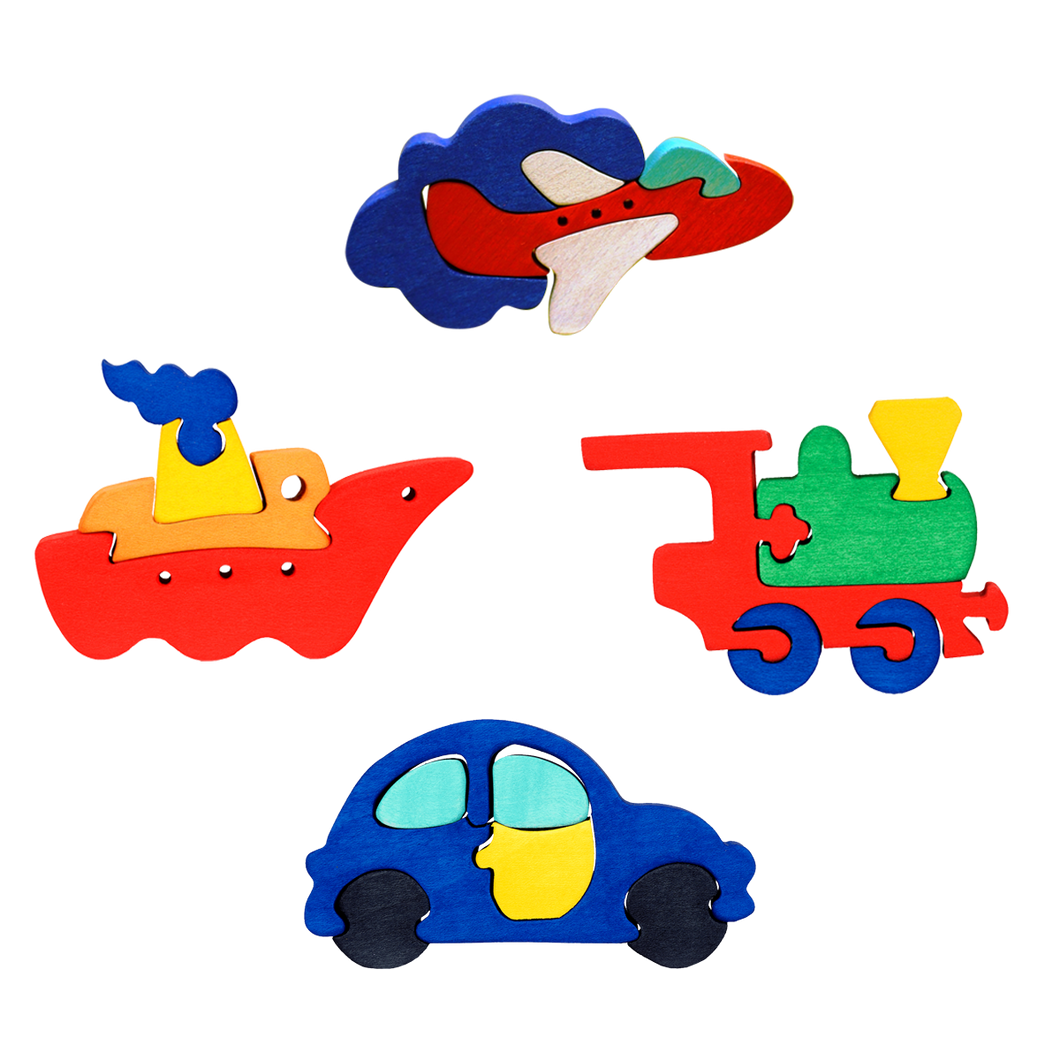 4 mini puzzle - Mijloace de transport