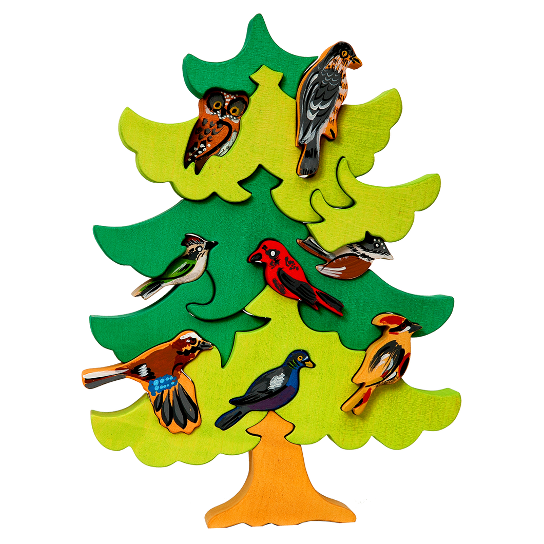 Puzzle für Kinder Vogelbaum