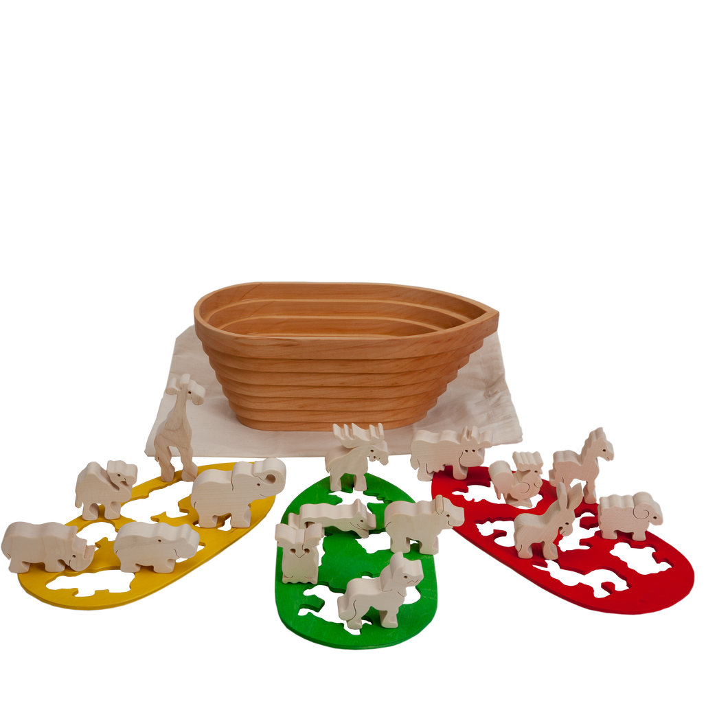Holzspielzeug Arche Noah Sortierspiezeug Fauna Kinderzimmer - Montessori Holzspielzeug
